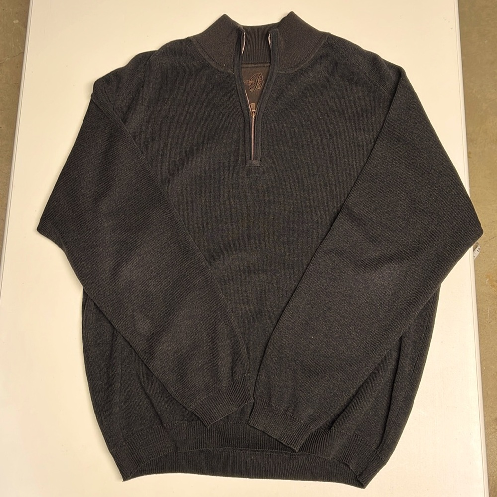 Tommy Bahama Chocolate Brown Zip-Up Sweater Size Large